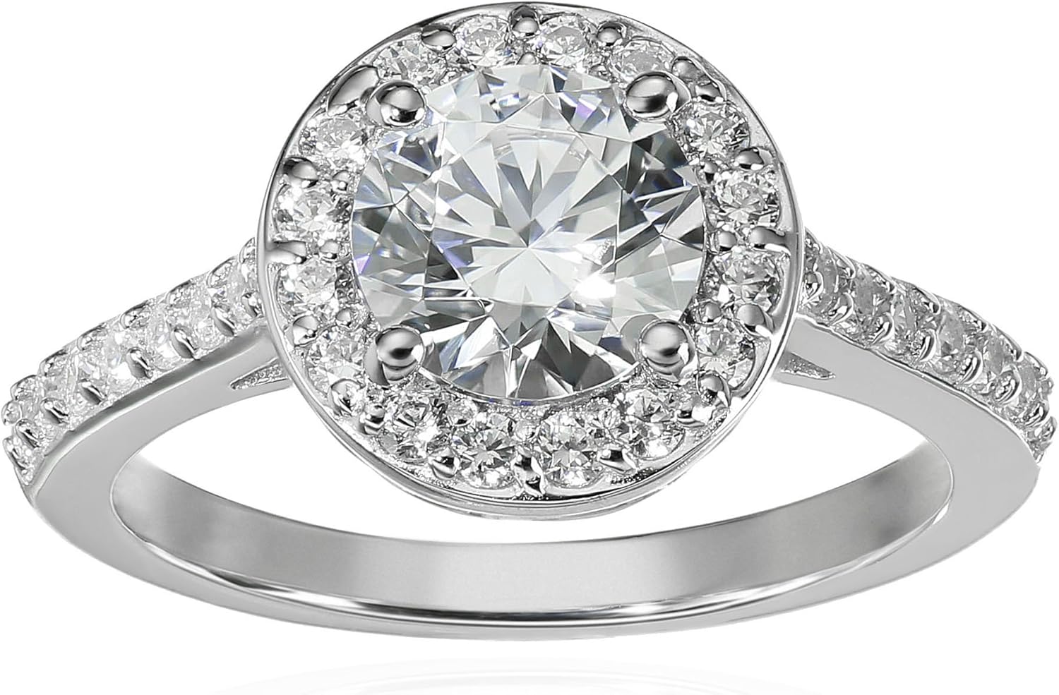 Stunning Halo Ring with Infinite Elements Zirconia for Elegance