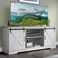 Rustic Farmhouse TV Stand for 65 TVs with Sliding Barn Doors