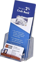 Acrylic Trifold Brochure Holder Pack of 12 - Clear Desk Display
