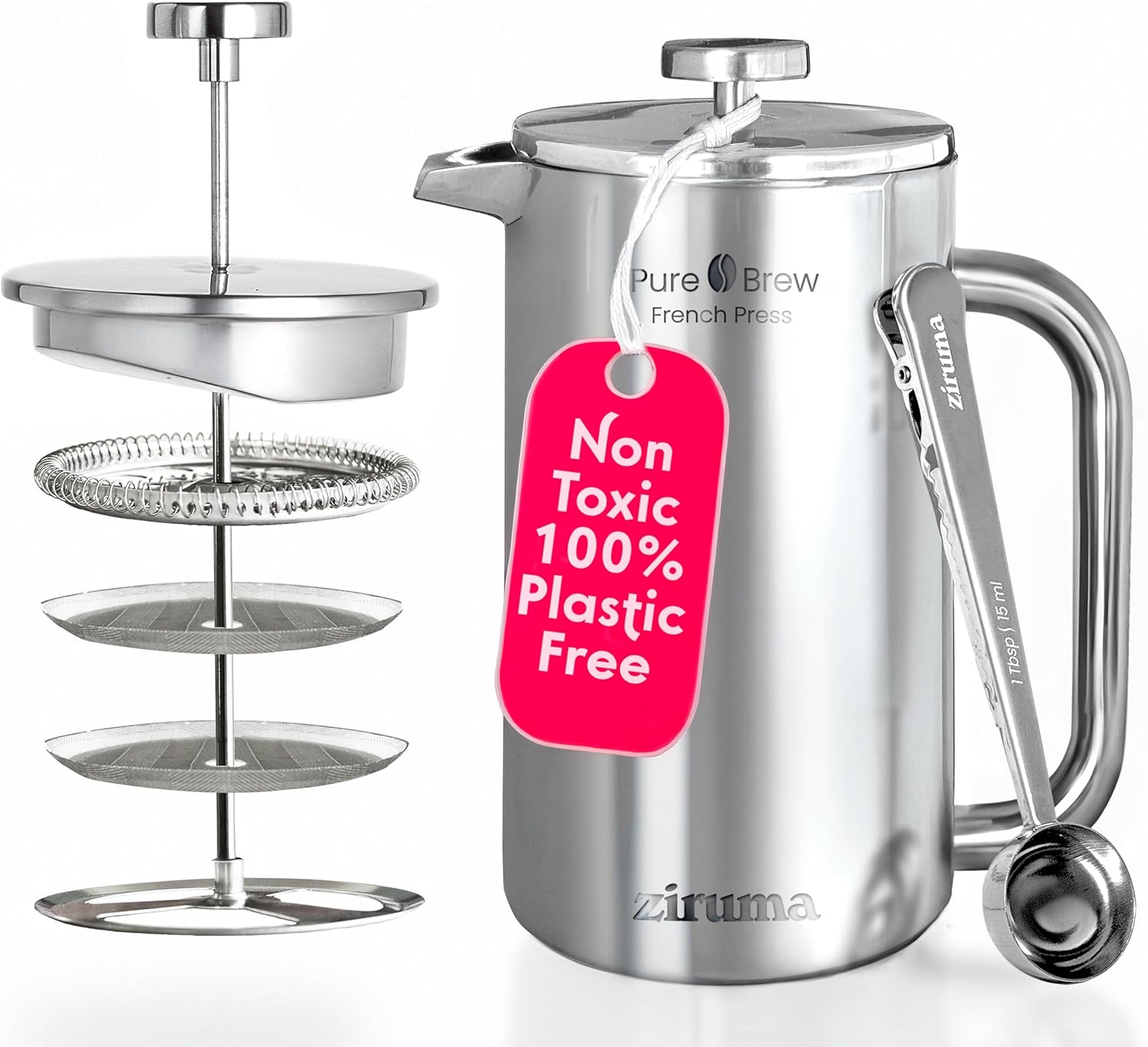 Ziruma Non-Toxic French Press for a Healthier Coffee Experience