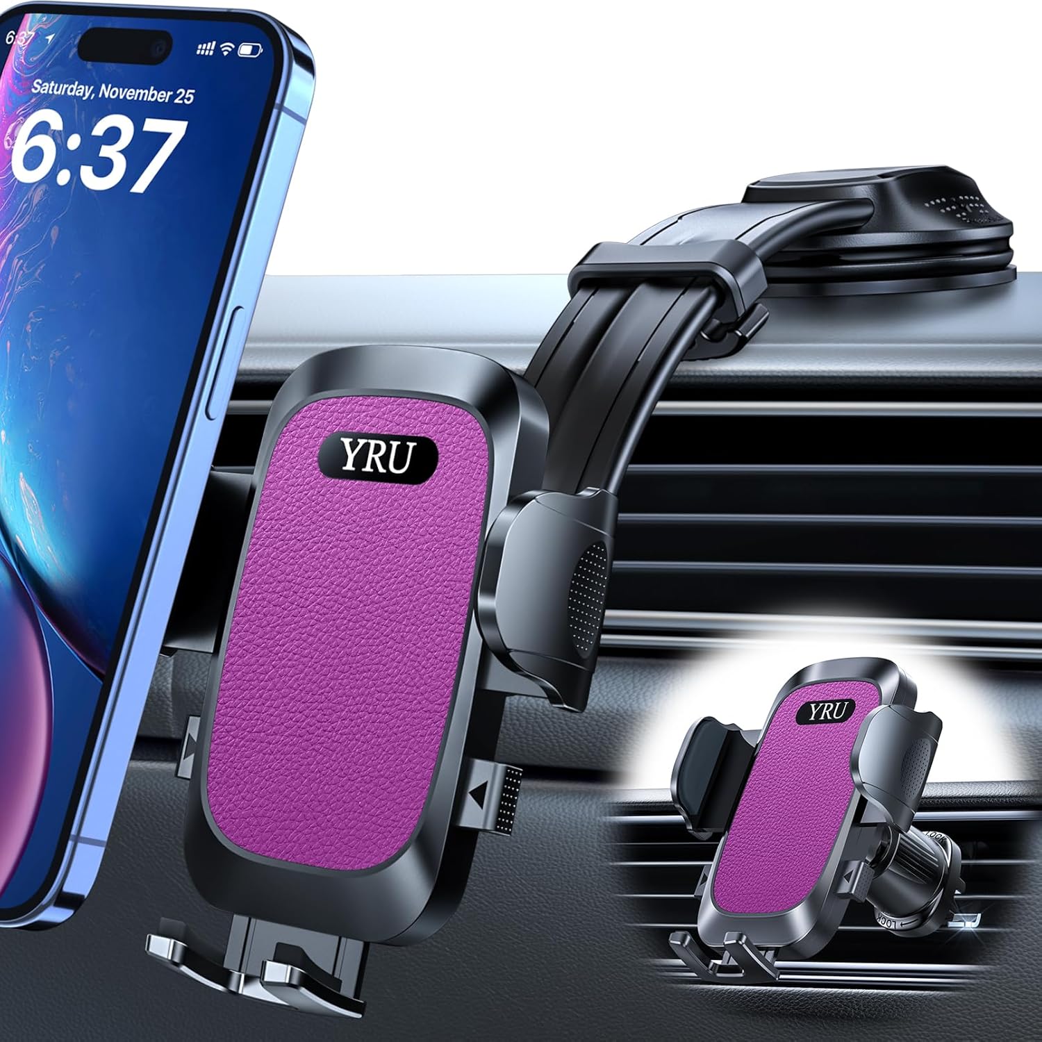YRU 2025 Ultimate Car Phone Holder Mount for Safe Driving