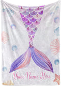 Personalized Blanket for Girls Custom Mermaid Fleece Throw - Cozy