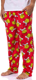 Dr. Seuss GRINCH Santa Toss Print Minky Fleece Pajama Pants - Cozy Fit