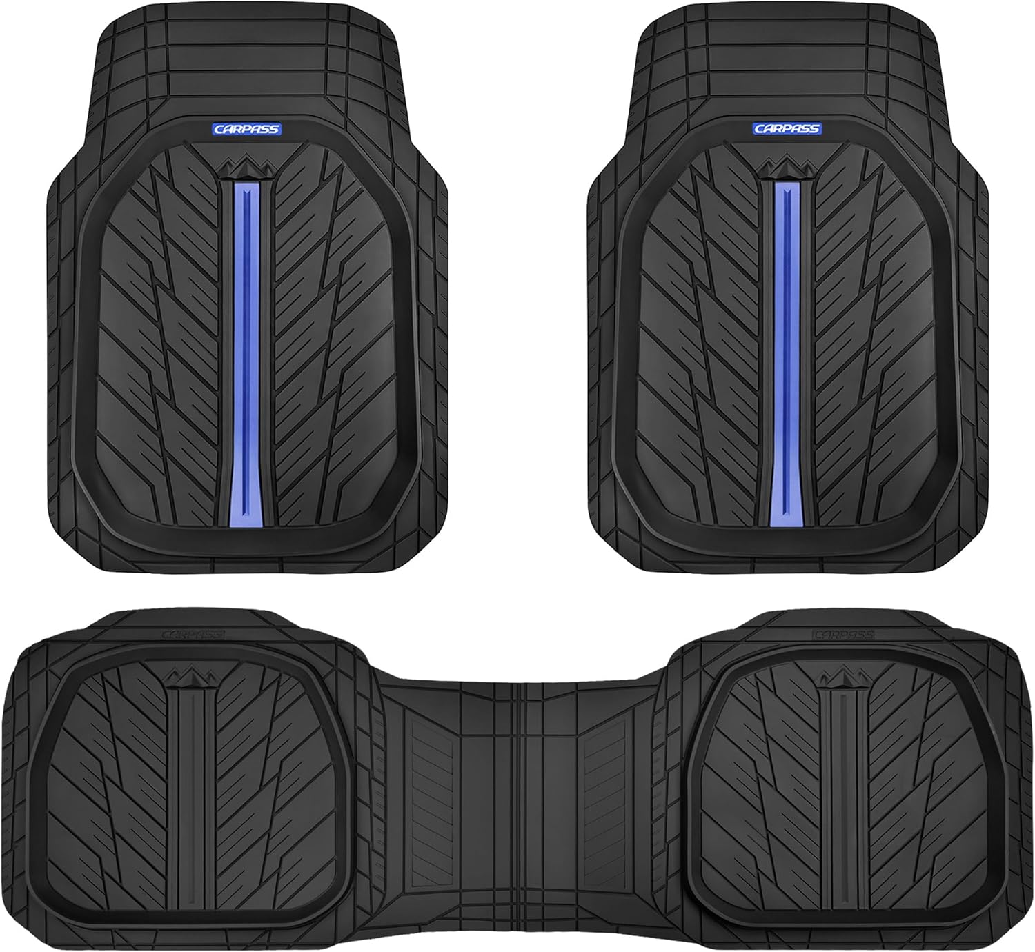 CAR PASS DeepDish Rubber Floor Mats for All Weather Protection