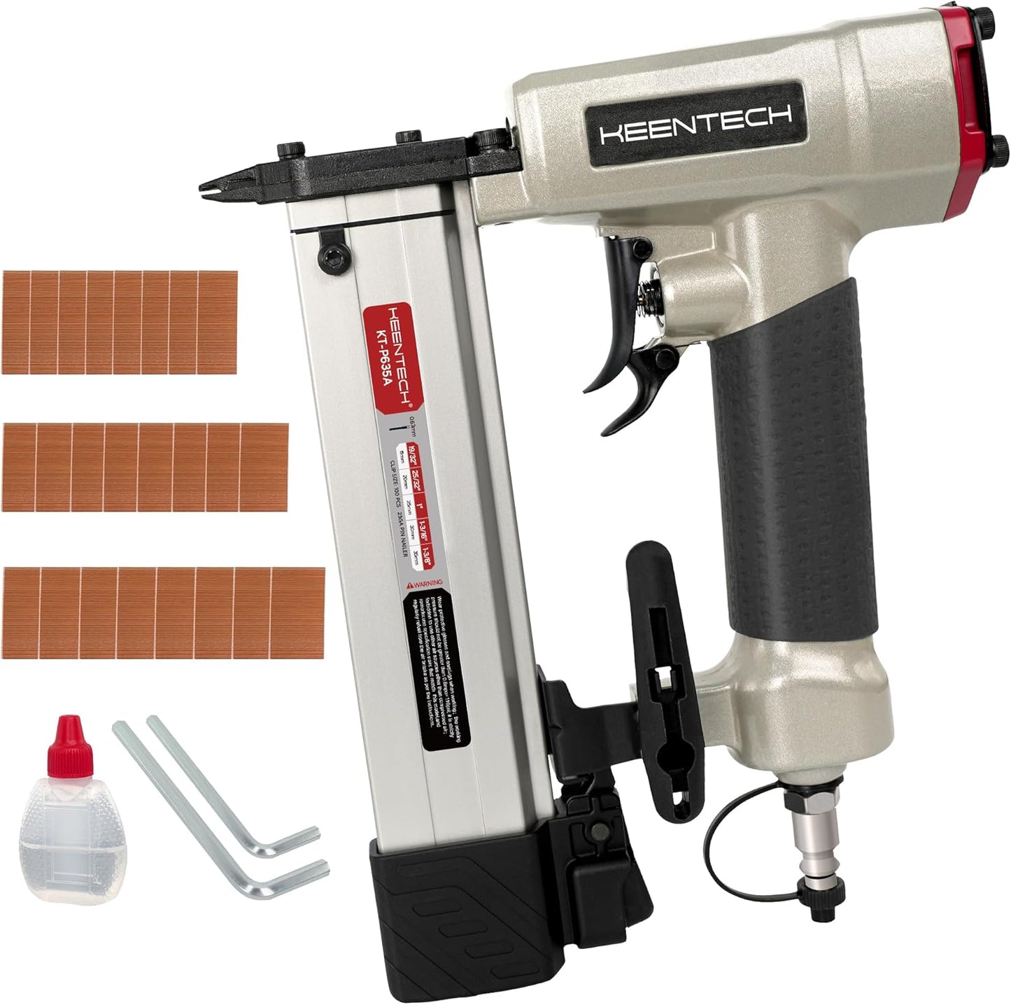 KEENTECH Pneumatic Pin Nailer for Precise Nailing Tasks