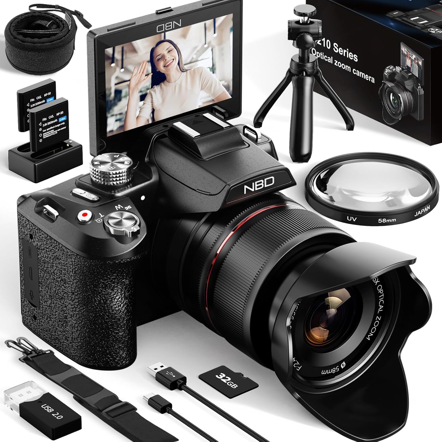 64MP Digital Cameras for Photography and Vlogging with 5K Video
