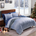Twin XL Comforter Set Striped Ocean Blue - All-Season Dorm Comfort