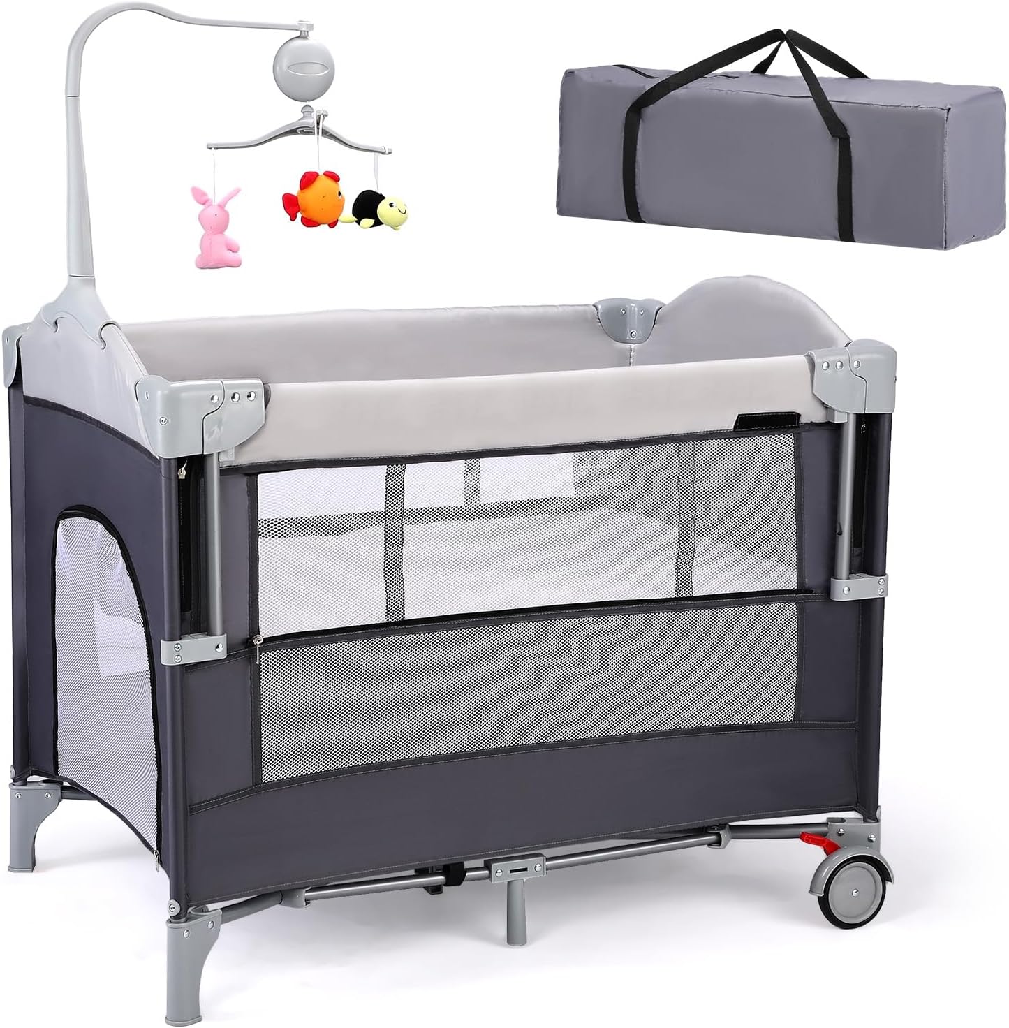 JOYMOR 4 in 1 Pack and Play: Versatile Baby Bedside Bassinet