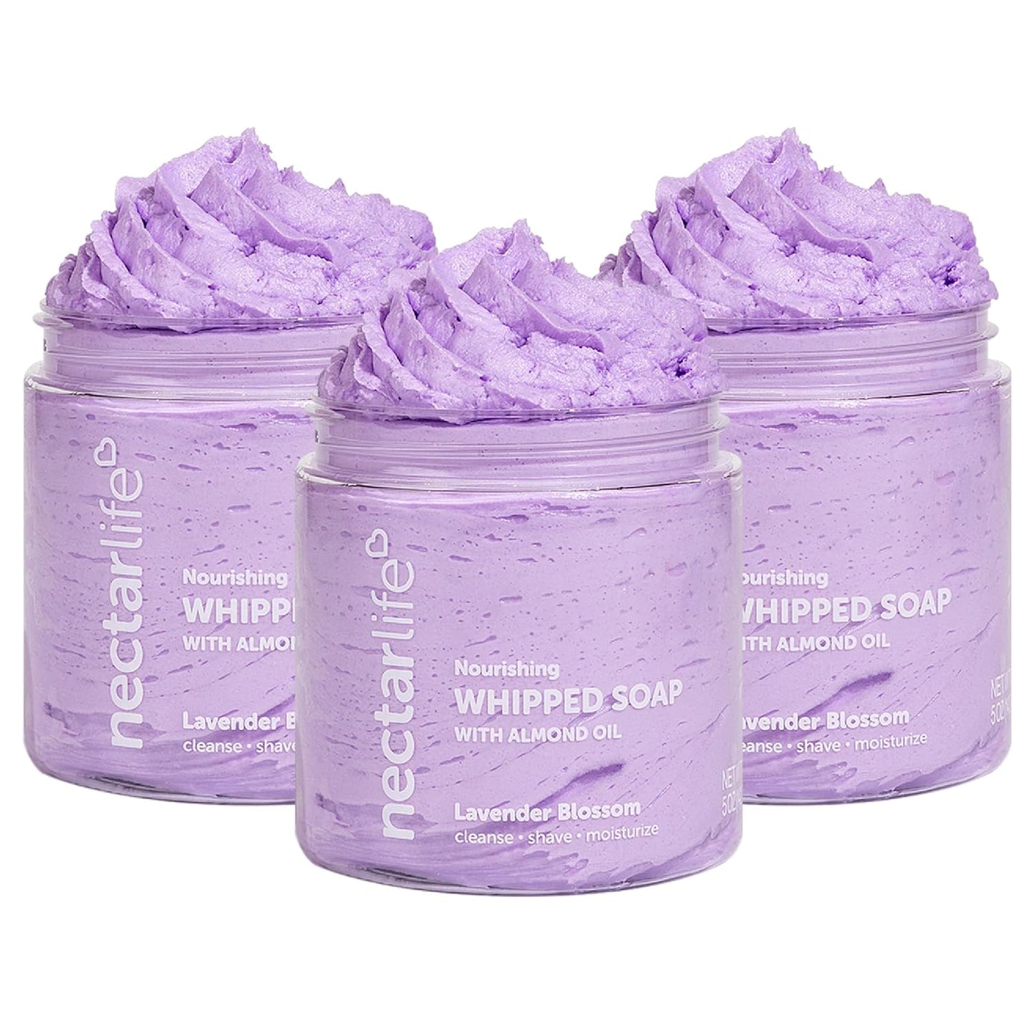 Nectar Life Lavender Blossom Nourishing Whipped Soap Set of 3