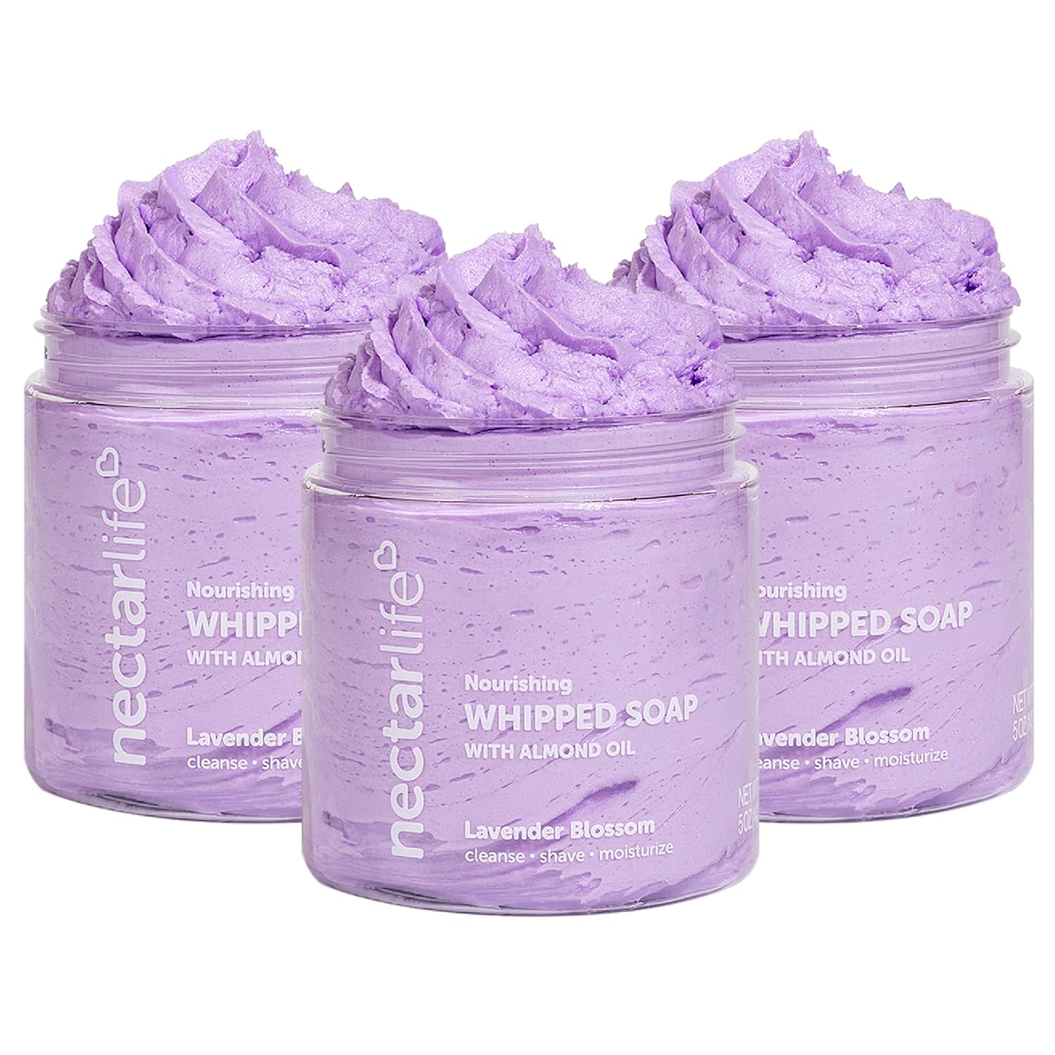 Nectar Life Lavender Blossom Nourishing Whipped Soap Set of 3