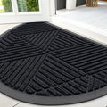 Half Circle Front Door Mat 47x32 in - Heavy Duty Low-Profile Doormat