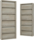 IRONCK 6-Tier Bookshelves Set of 2 - Tall Rustic Storage for Home