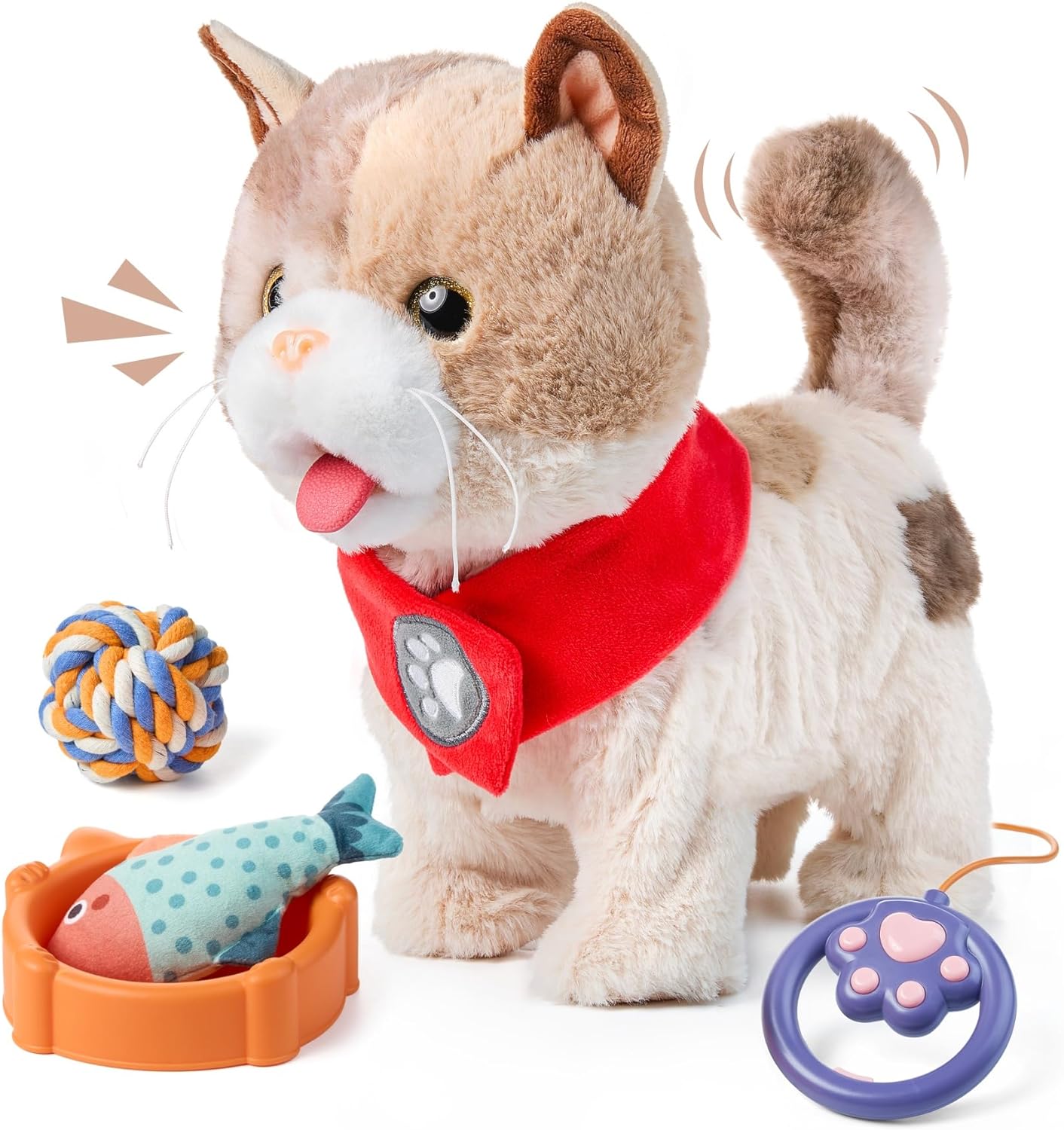 Interactive Electronic Cat Plush Toy for Kids Ages 3 to 7