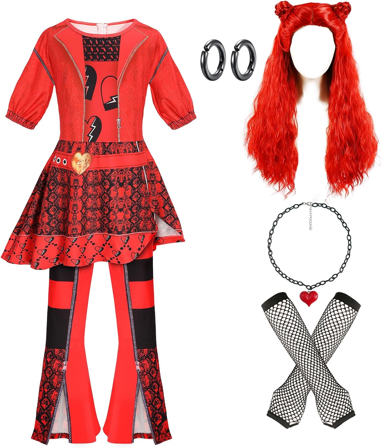 Rise of Red Girls Cosplay Costume Set for Ages 4-13 Years
