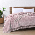 Ultra Soft Fleece Sherpa Blanket Queen Size Dusty Pink Ombre