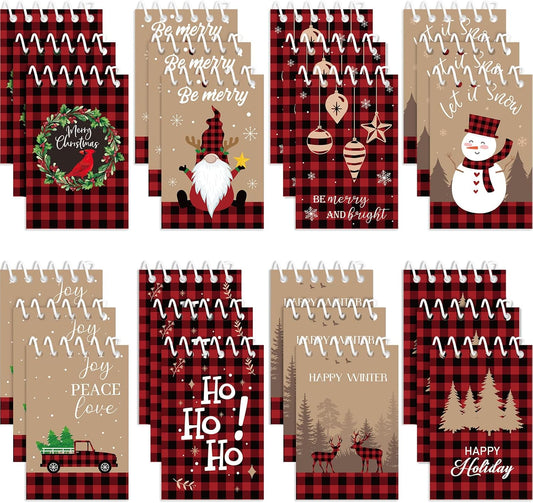 Buffalo Plaid Christmas Mini Notepads - Festive Kids' Gift