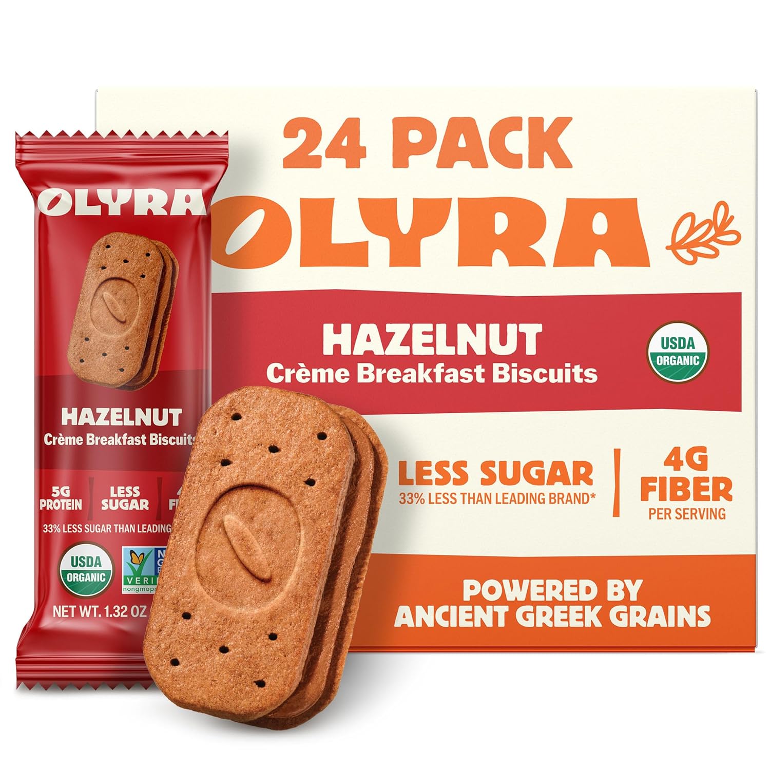 Olyra Hazelnut Cocoa Sandwich Breakfast Biscuits for Energy