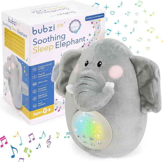 Bubzi Co Sound Machine: Portable Elephant Soother & Night Light