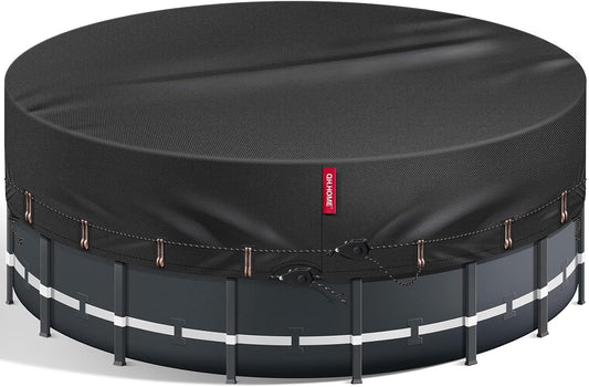 24FT Round Winter Pool Cover - Heavy Duty & Windproof Design