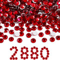 Beadsland Flatback Rhinestones Bulk 2880pcs SS30 Red - Cost-Effective