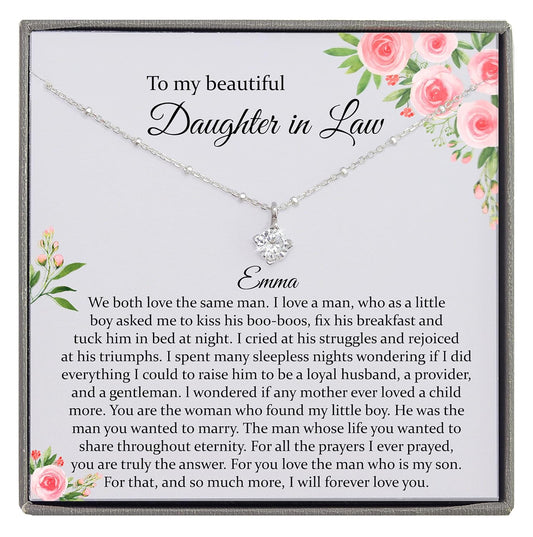Personalized Daughter in Law Gifts Necklace with Meaningful Message