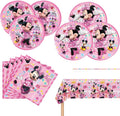 Minnie Mouse Party Set - 20 Plates, 20 Napkins, 1 Tablecover
