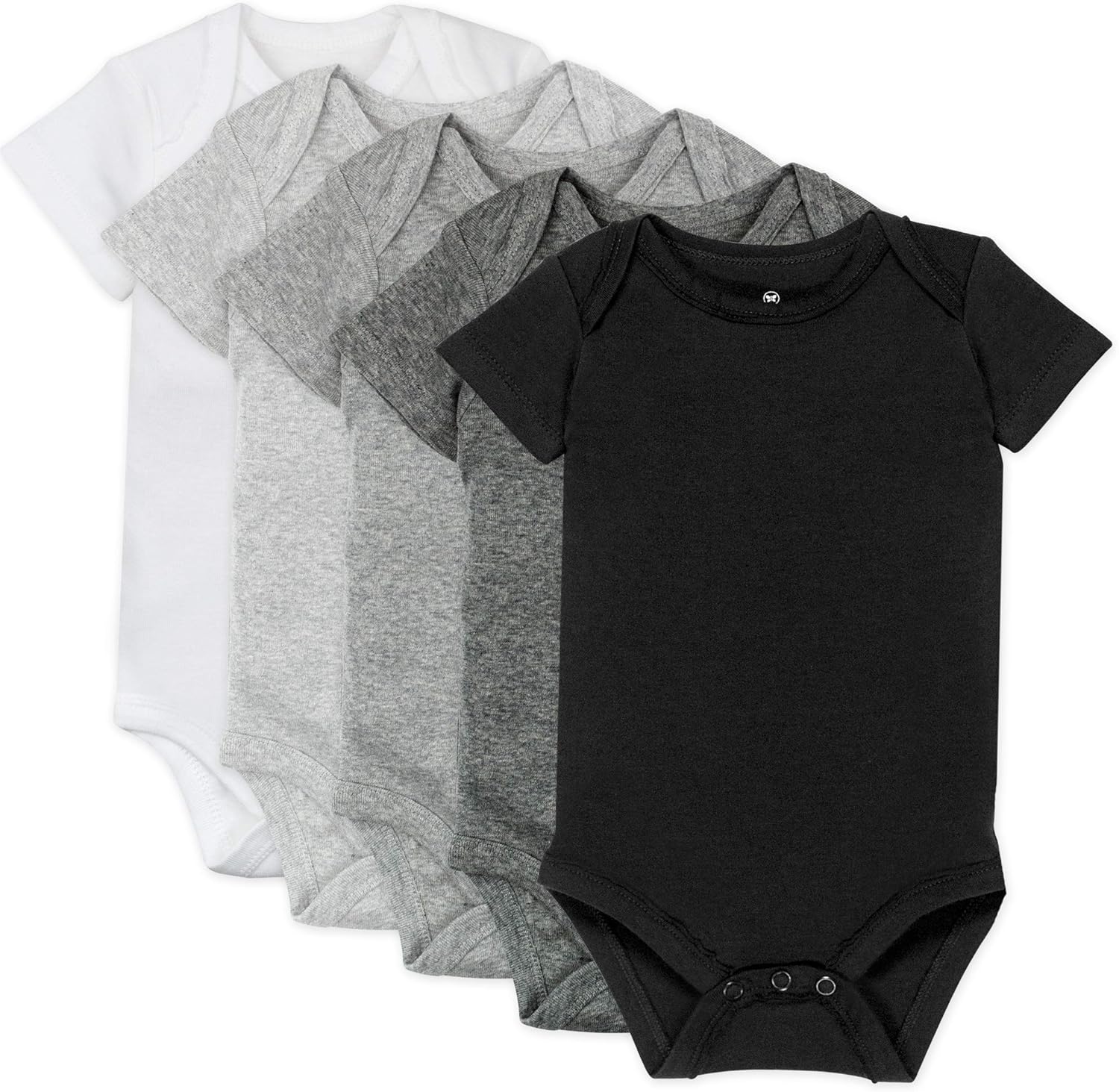 HonestBaby 5-pack Short Sleeve Bodysuits for Infant Boys