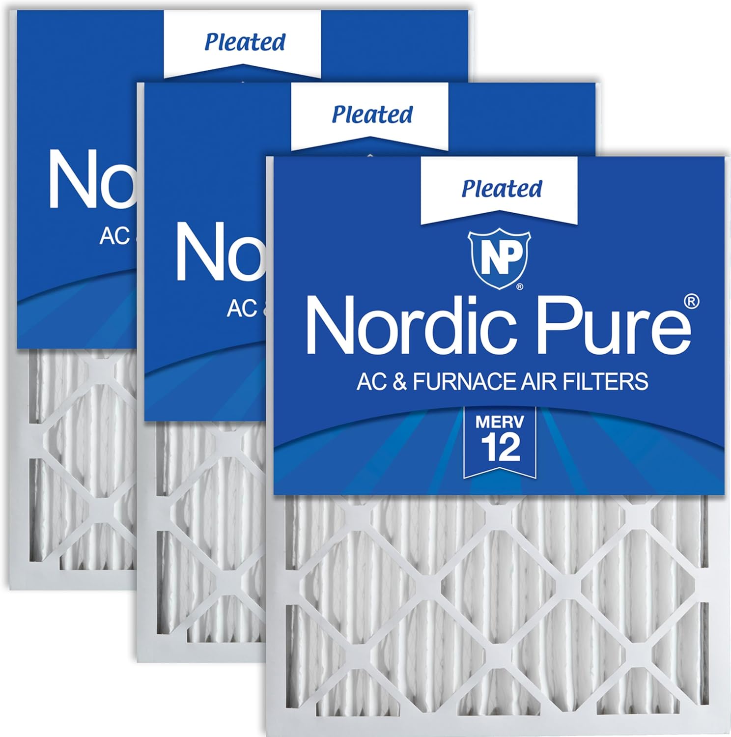 Nordic Pure 20x20x2 Pleated MERV 12 Air Filters for Clean Air