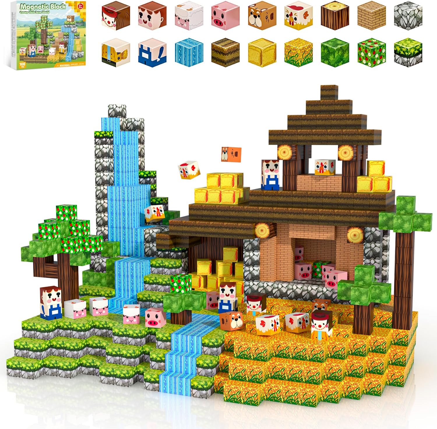Magnetic Blocks 100PCS Building Cubes for Kids Ages 3-12 Years