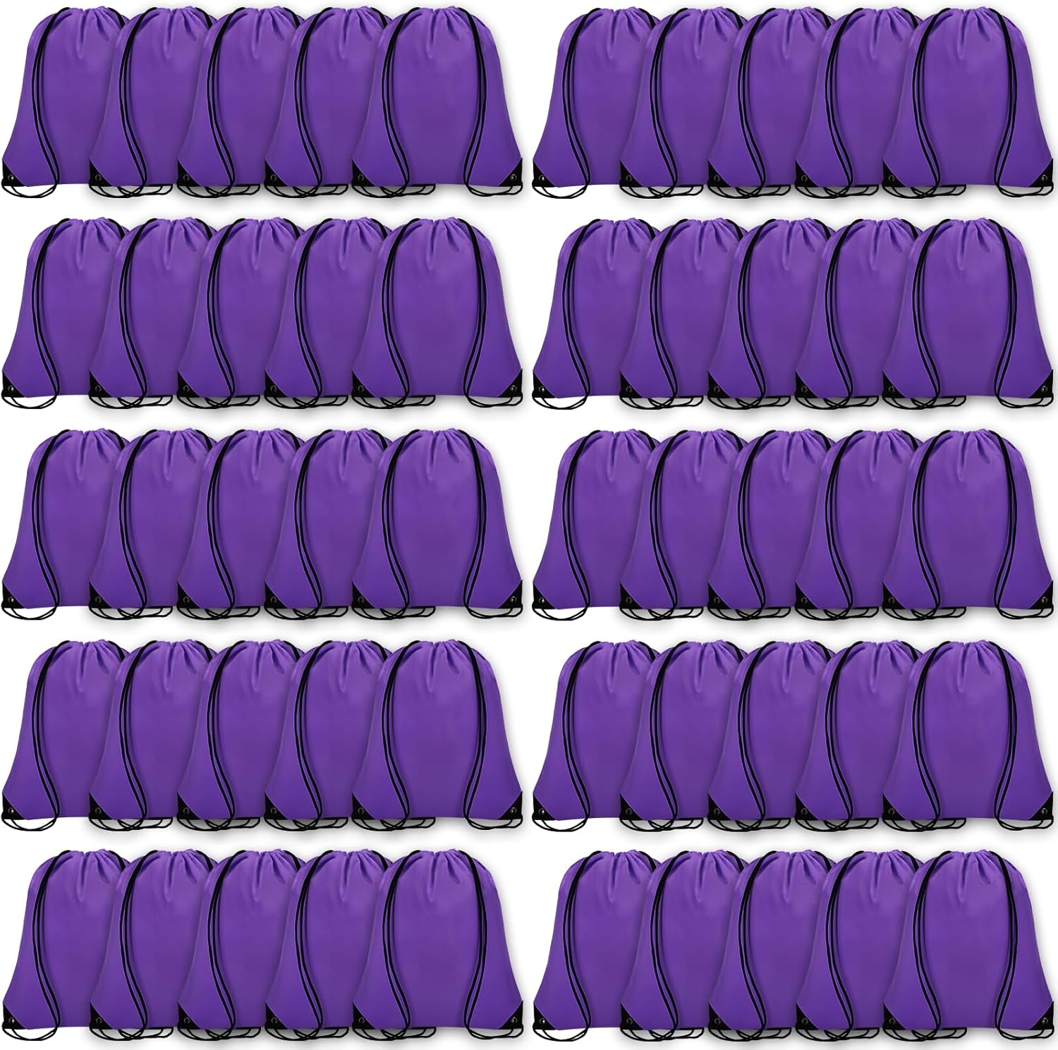 50Pcs Drawstring Backpack Bulk Cinch Bag for Sports and Travel