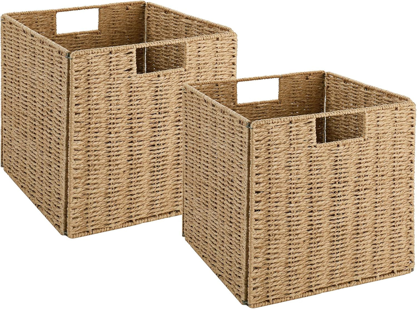 Vagusicc Wicker Storage Basket Set of 2 for Home Organization