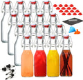 16 Pack 8.5oz Flip Top Glass Bottles - Airtight Swing Top Set
