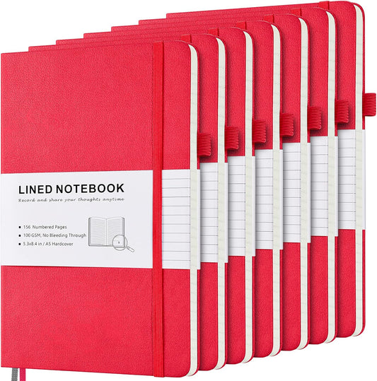 MALEDEN Hardcover Leather Journal Set, Numbered Pages, Pockets, Bookmarks