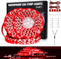 LED Boat Lights 32.8ft Waterproof Strip Lights Kit - Bright Red