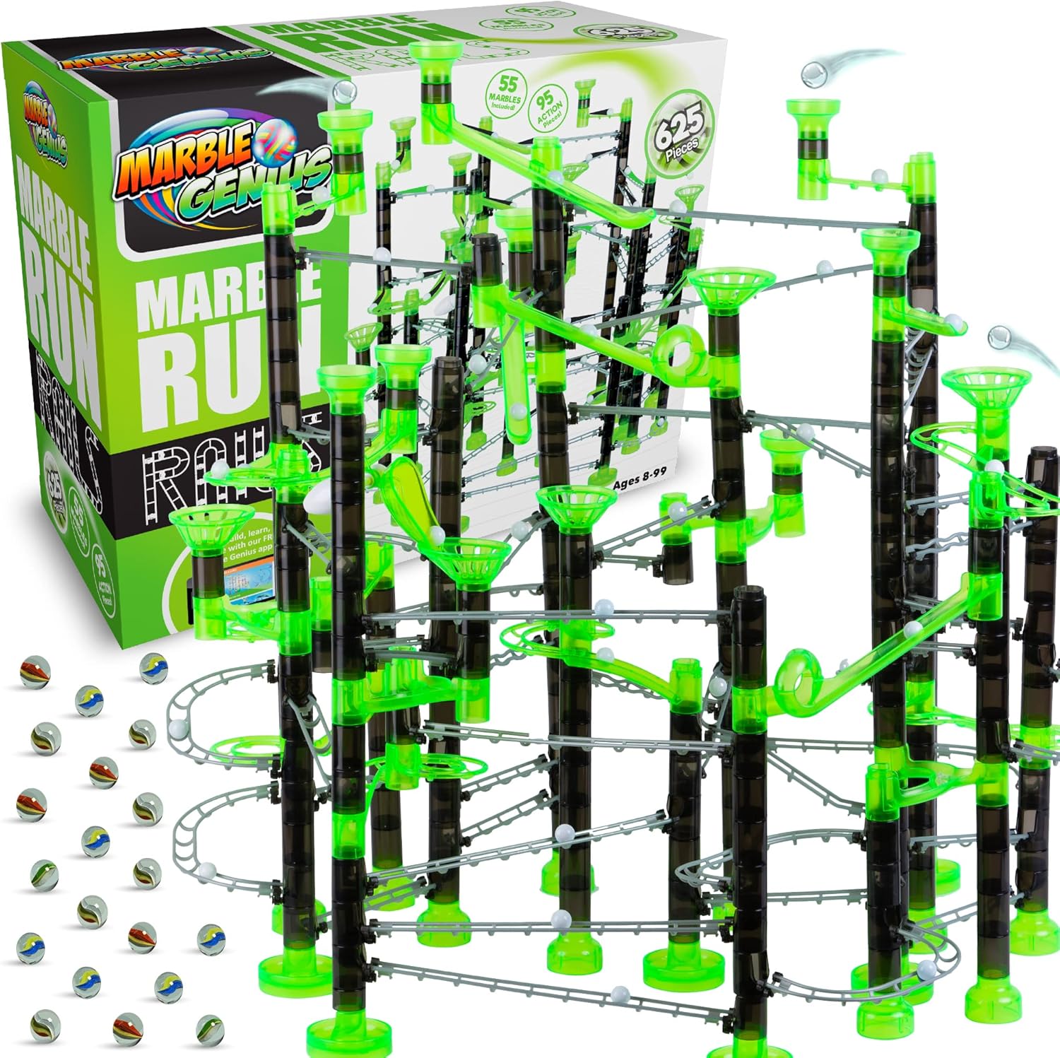 Marble Genius Marble Rails Extreme Set - 625 Piece Fun
