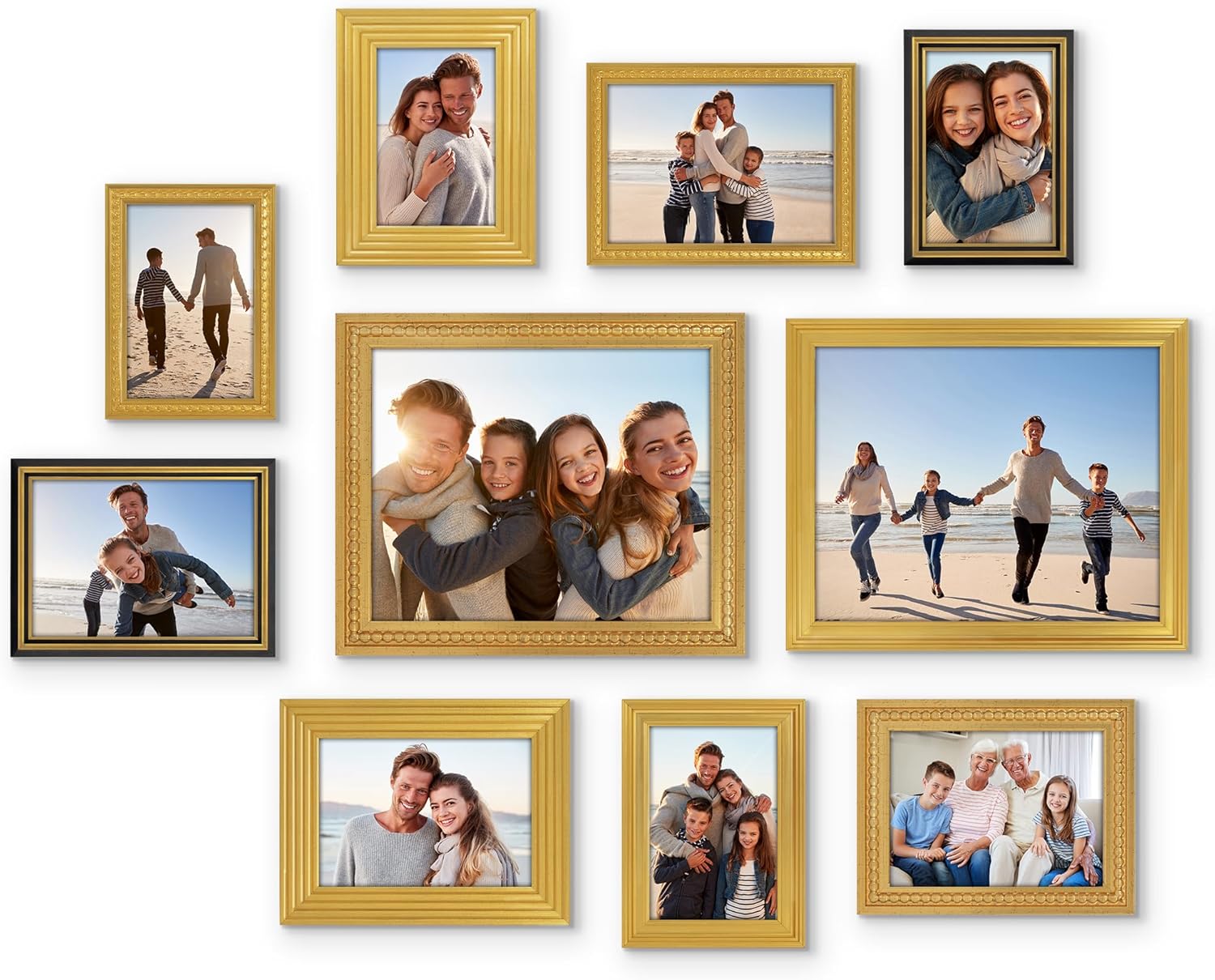 Set of 10 Vintage Gold Frames for Elegant Home Decor