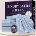 SLEEP SANCTUARY Satin Sheets Full Size - Cooling Luxury Set