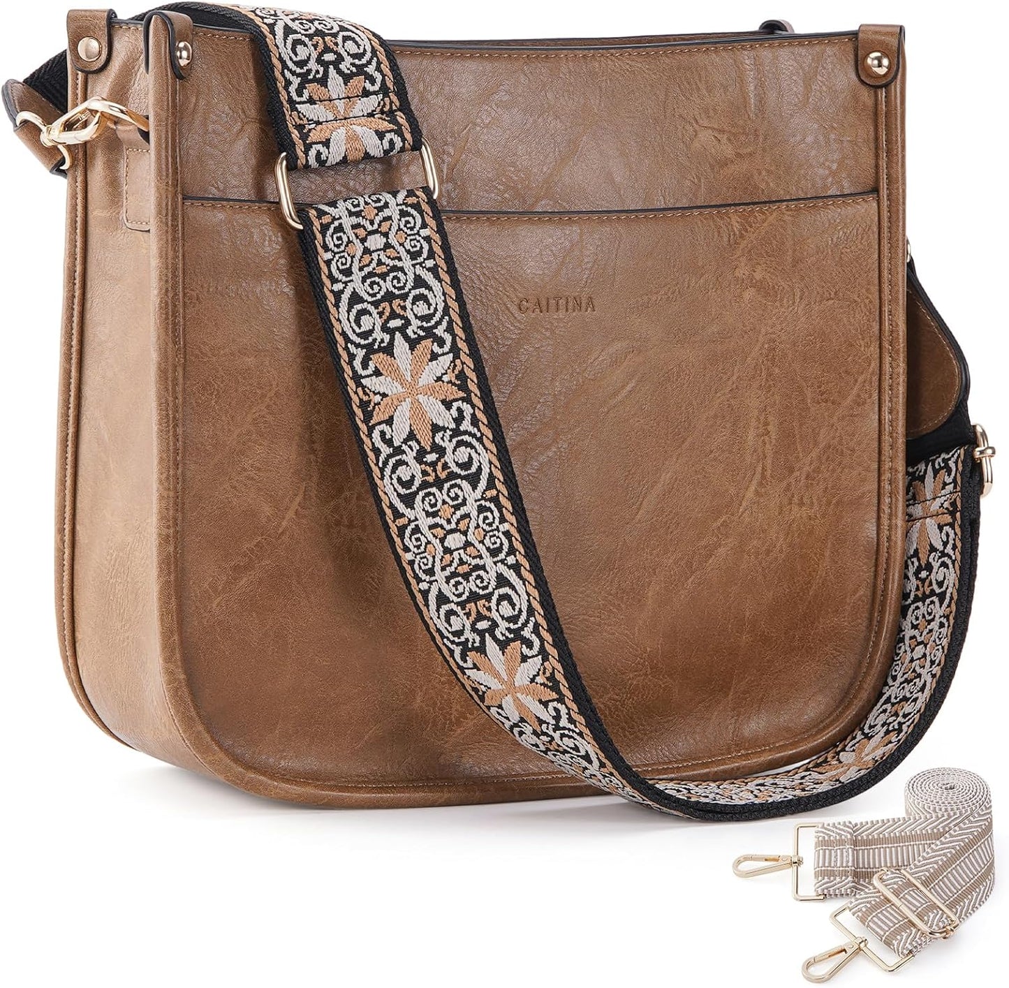 Trendy Vegan Leather Crossbody Bag for Women with Adjustable Straps