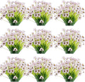 30 Bundles White Artificial Flowers Outdoor UV Resistant No Fade