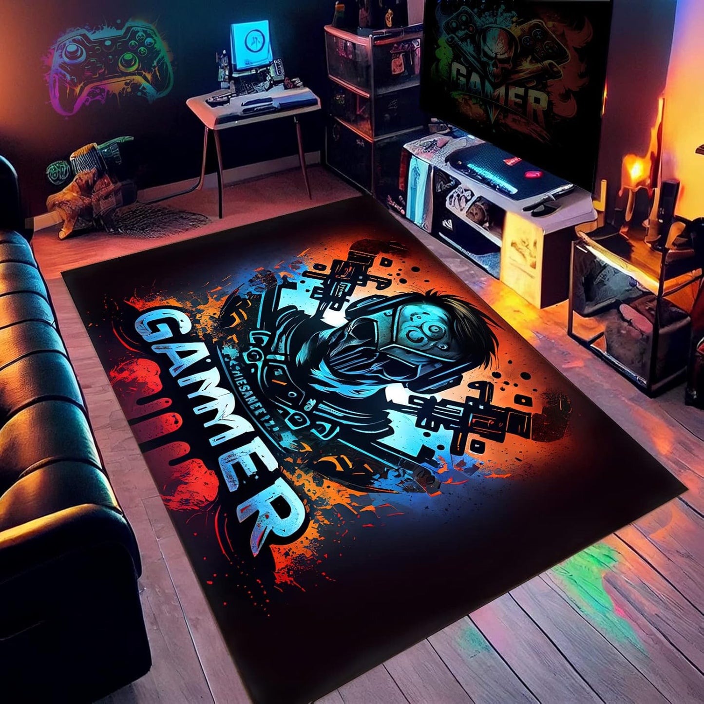 NEBOTON Gaming Rug - Level Up Your Game Room!
