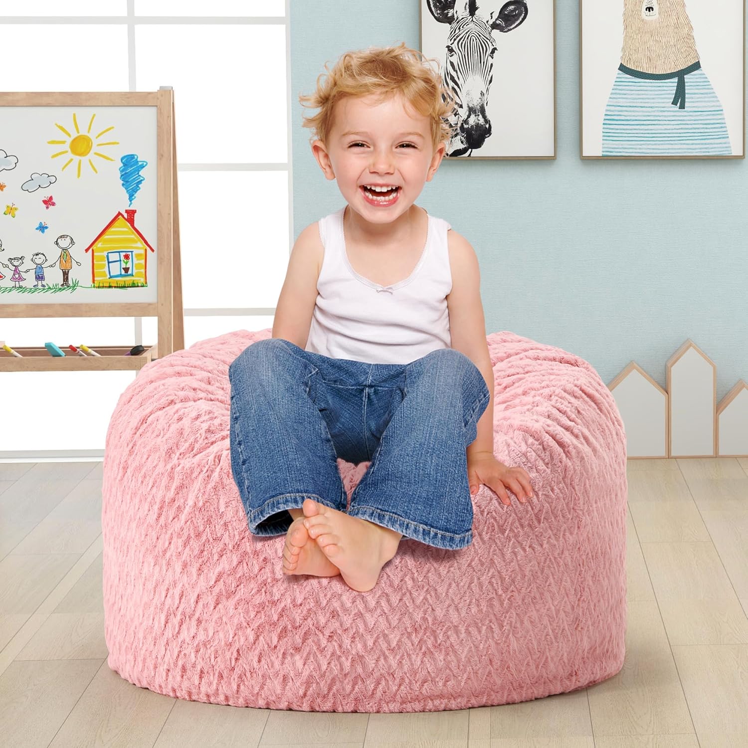 Hobestluk Bean Bag Chairs for Kids - Comfy Memory Foam Seating
