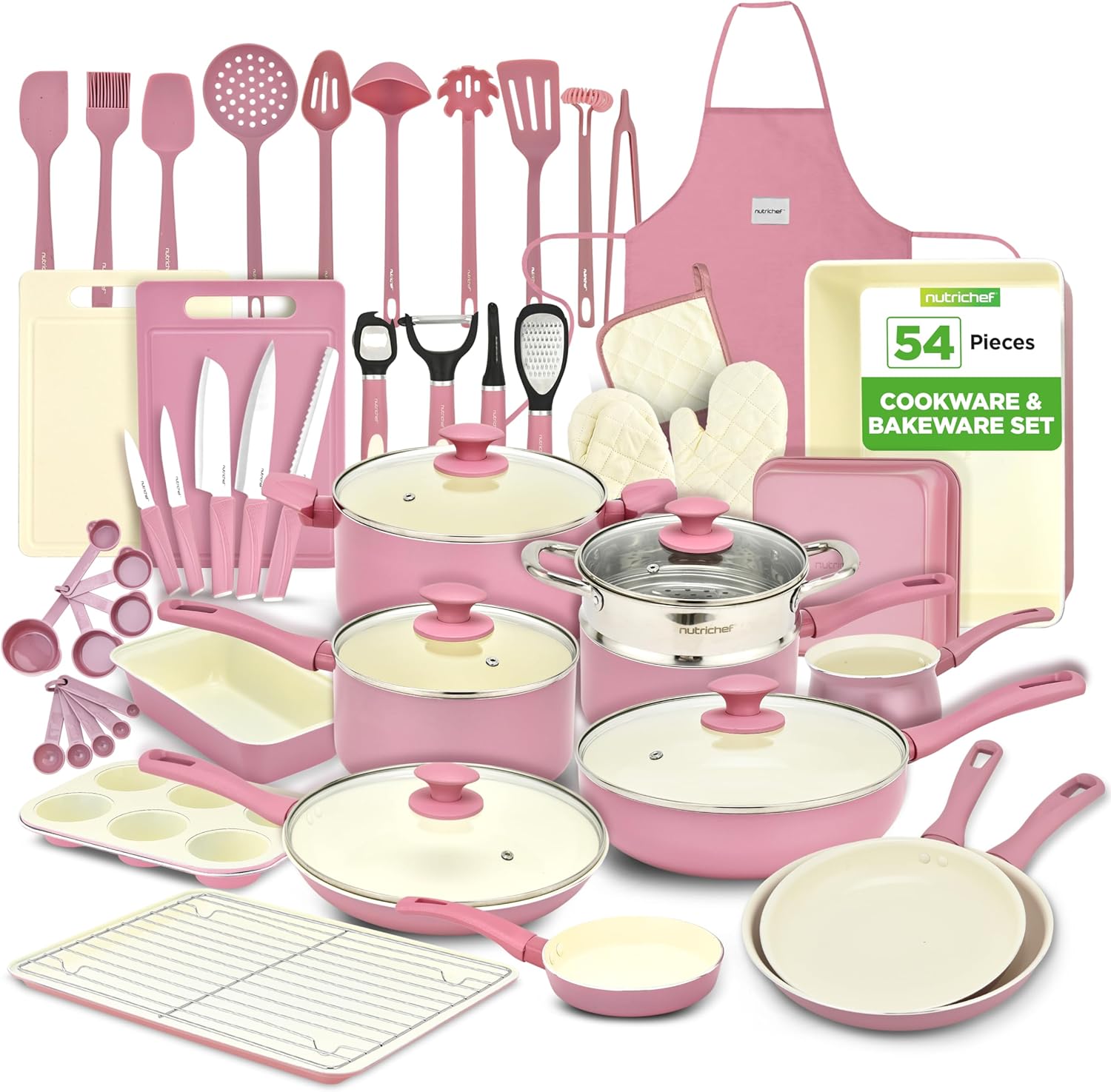 NutriChef 54-Piece Kitchen Cookware Set for Every Home Chef