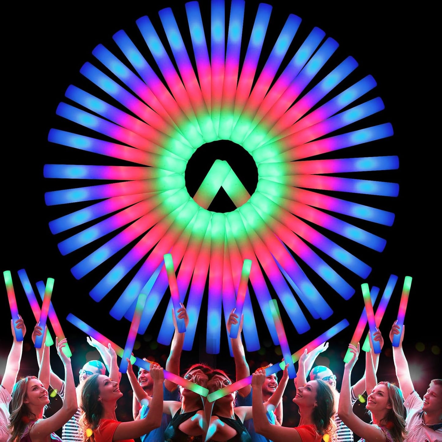 107 PCS LED Foam Glow Sticks for Colorful Party Supplies
