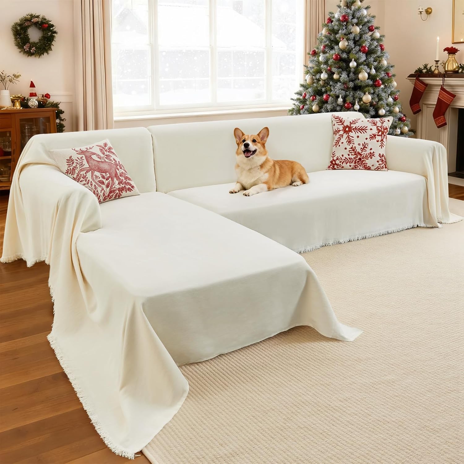 Chenille Sectional Couch Covers for Pet Protection and Style
