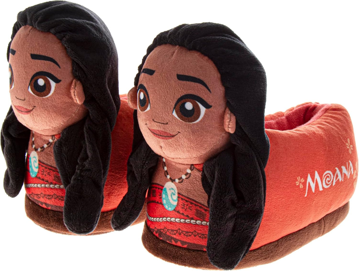 Disney Girls' Moana Slippers - Plush Fuzzy Comfort