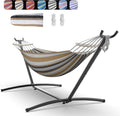 Double Hammock with Space-Saving Steel Stand - 2 Person Heavy-Duty