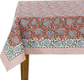 Ridhi Dark Salmon Pink 70 x 108 in Rectangular Cotton Tablecloth