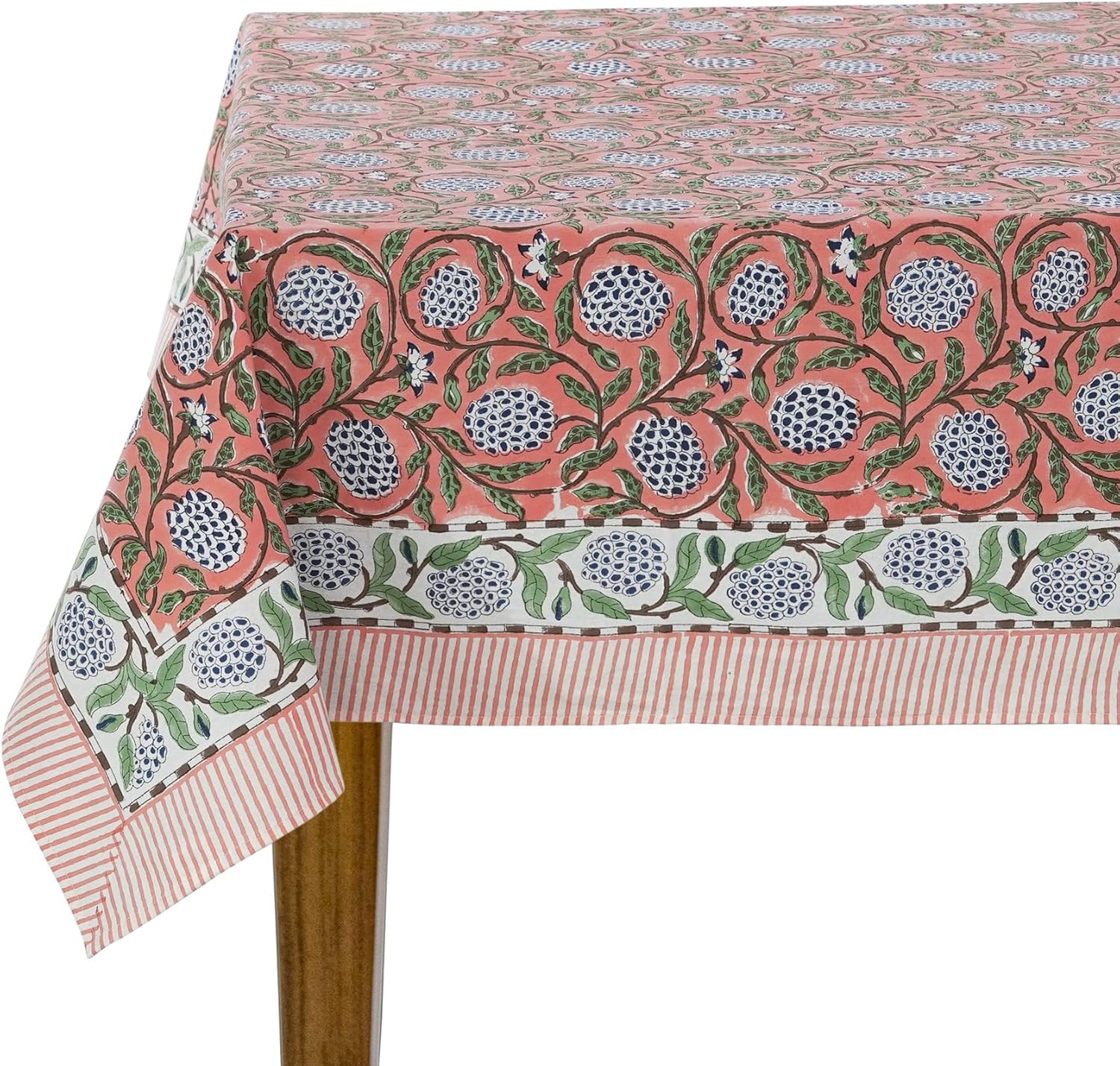 Ridhi Dark Salmon Pink Cotton Tablecloth for Elegant Dining