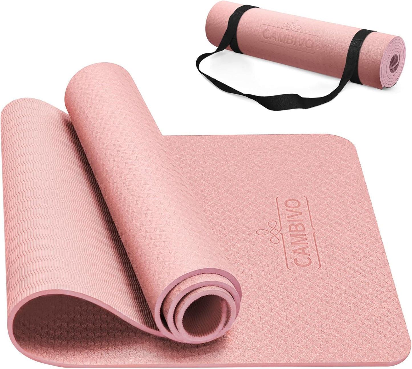 Extra Thick Non Slip Yoga Mat by CAMBIVO - 72 x 24 - Perfect for Yoga, Pilates