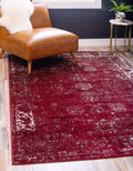 Unique Loom Sofia Area Rug - Casino 6 ft 1 in x 9 ft Burgundy/Gray